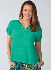 Cotton Slub Peasant Top