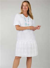 Cotton Embroidered Tiered Dress
