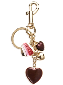 Gold Tone Alloy Heart Key Chain
