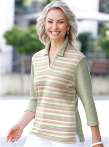 Stripe Boucle Comfort Polo