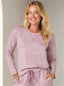 Long Sleeve Ribbed Fluffy Knit Sweatshirt